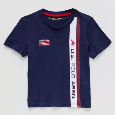 U.S. Polo Assn. Little & Big Boys Embroidered Crew Neck Short Sleeve Graphic T-Shirt