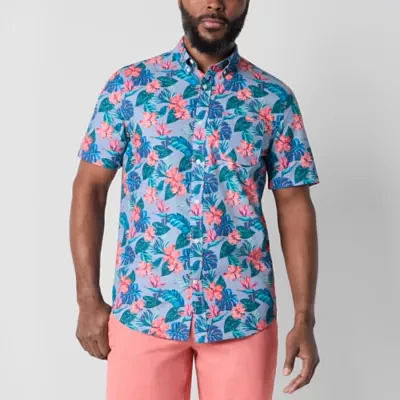 St. John's Bay Breathable Performance Mens Classic Fit Short Sleeve Button-Down Shirt