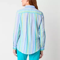 St. John's Bay Plus Womens Long Sleeve Tunic Top