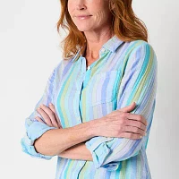 St. John's Bay Plus Womens Long Sleeve Tunic Top