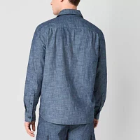 mutual weave Mens Regular Fit Long Sleeve Popover Shirt