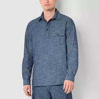 mutual weave Mens Regular Fit Long Sleeve Popover Shirt