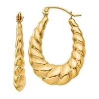 Croissant 14K Gold 25mm Hoop Earrings