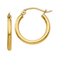 14K Gold 17mm Round Hoop Earrings