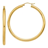 14K Gold 45mm Round Hoop Earrings