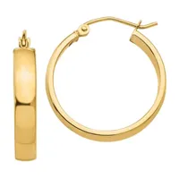 14K Gold 22mm Round Hoop Earrings