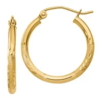 14K Gold 20mm Round Hoop Earrings