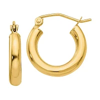 14K Gold 16mm Round Hoop Earrings