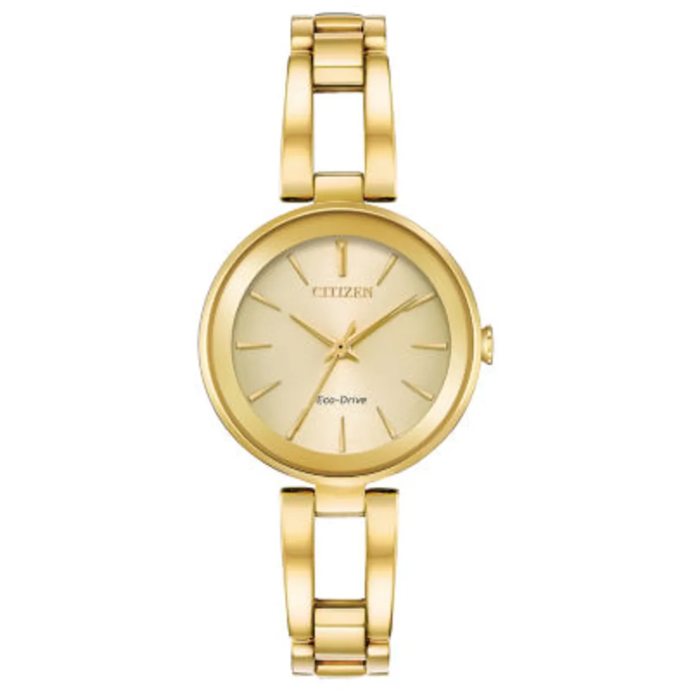 Citizen Axiom Womens Gold Tone Stainless Steel Bangle Watch Em0638-50p