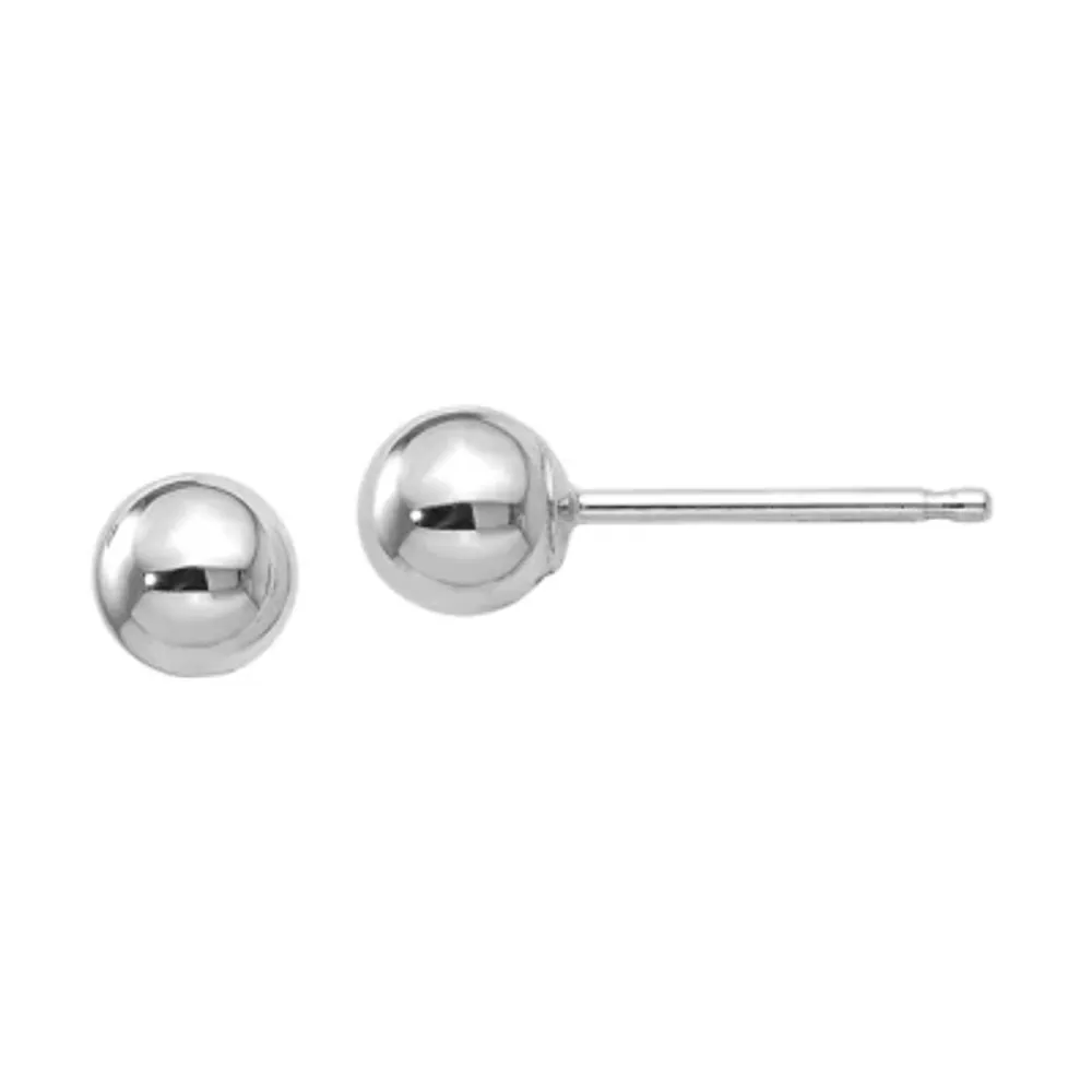 14K White Gold 4mm Ball Stud Earrings