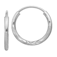 14K Gold 12mm Round Hoop Earrings