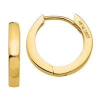 14K Gold 10mm Round Hoop Earrings