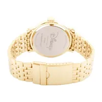 Disney Mickey Mouse Mens Gold Tone Stainless Steel Bracelet Watch Wds000685