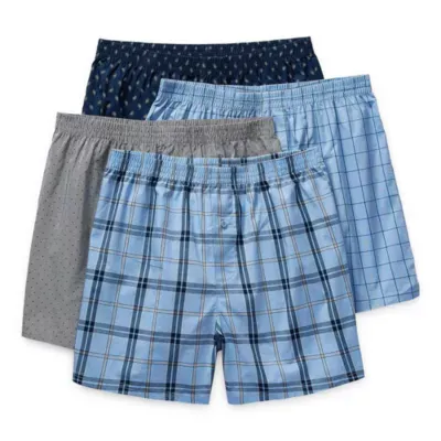 Stafford Woven Mens 4 Pack Boxers