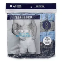 Stafford Woven Mens 4 Pack Boxers