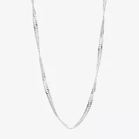 Silver Reflections Pure Over Brass 16-30" Chain Necklace