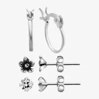 Itsy Bitsy Ear Trios 3 Pair Cubic Zirconia Earring Set