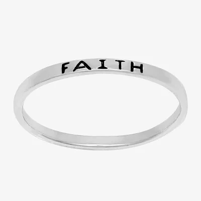 Itsy Bitsy Faith Womens Sterling Silver Band