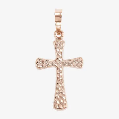 Religious Jewelry Unisex Adult 14K Rose Gold Cross Pendant