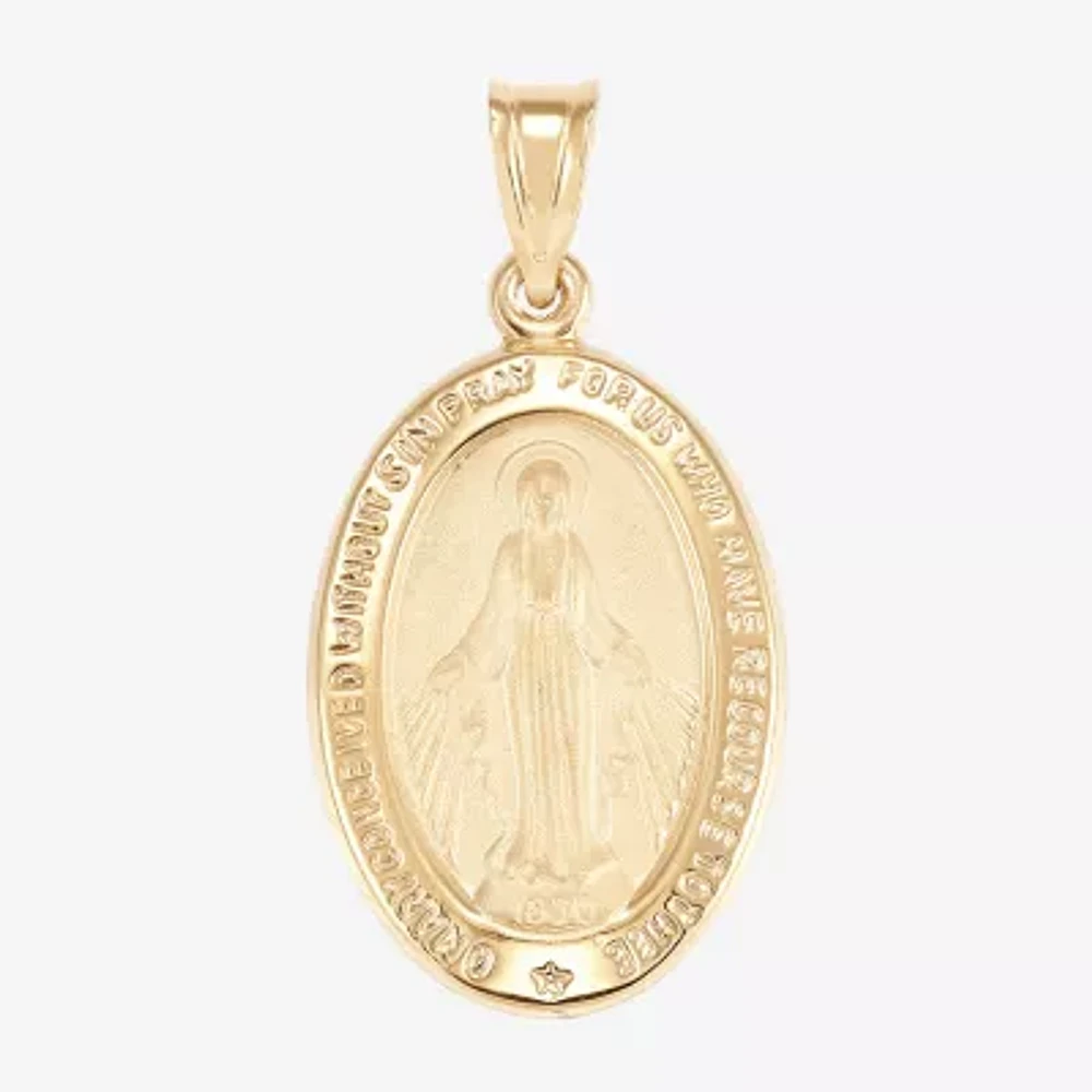 Medalla Milagrosa / Miraculous Medal Unisex Adult 14K Gold Oval Pendants