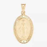 Medalla Milagrosa / Miraculous Medal Unisex Adult 14K Gold Oval Pendant