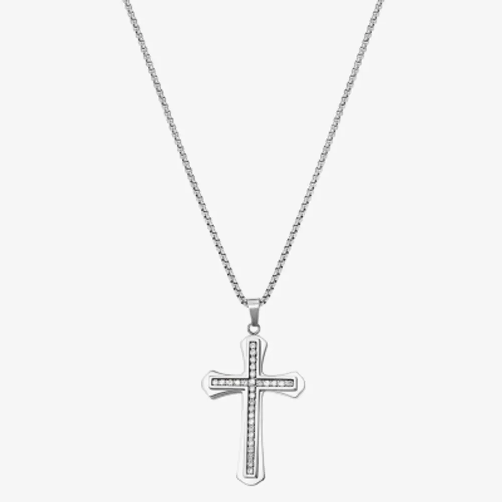 FINE JEWELRY Lord'S Prayer Medallion Mens Stainless Steel Rosary Necklaces  | Westland Mall