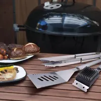 Charcoal Companion Stainless Steel 4-pc. BBQ Set with Storage Case