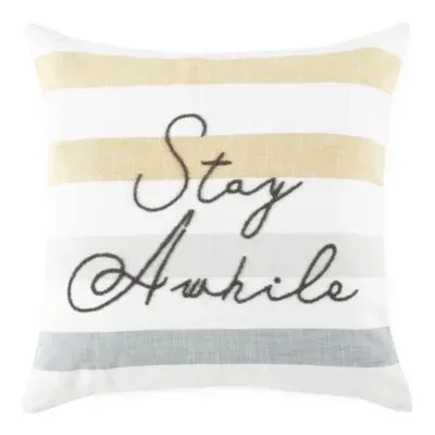 Linden Street Stay Awhile Square Throw Pillow