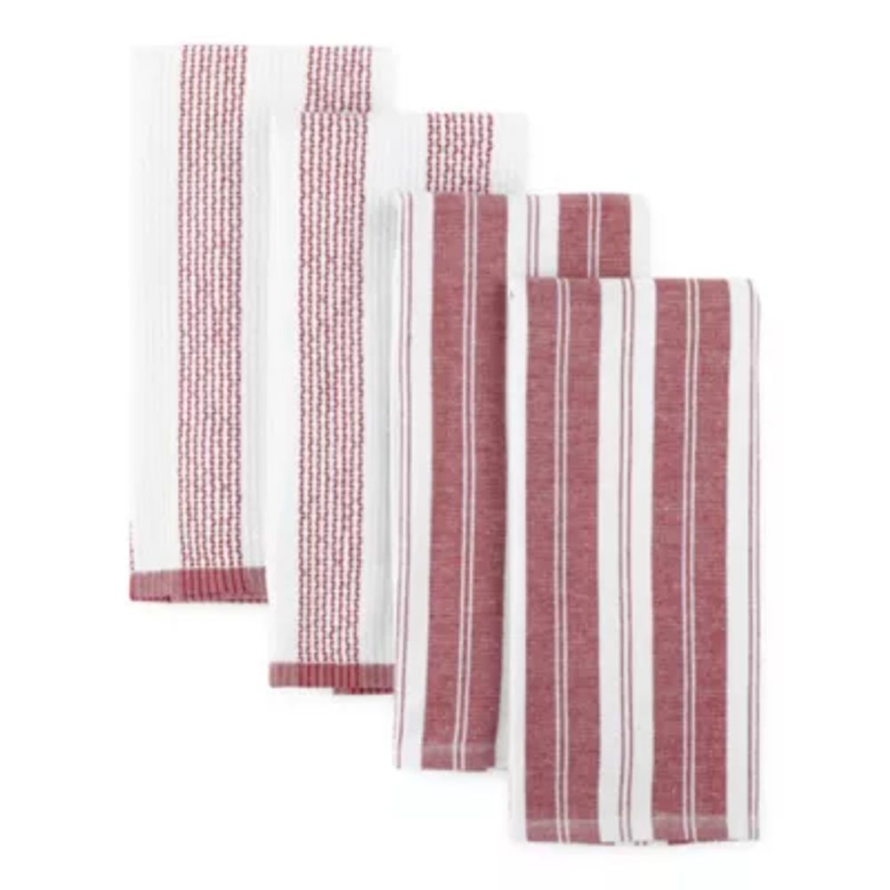 Cooks Striped Dual Purpose 4-Pc. Kitchen Towel