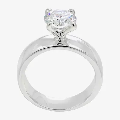 Sparkle Allure Cubic Zirconia Pure Silver Over Brass Round Solitaire Engagement Ring
