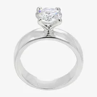 Sparkle Allure Cubic Zirconia Pure Silver Over Brass Round Solitaire Engagement Ring