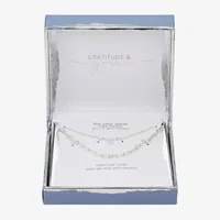 Gratitude & Grace 2-pc. Cubic Zirconia Pure Silver Over Brass 16 Inch Box Necklace Set