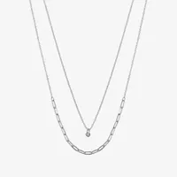 Gratitude & Grace 2-pc. Cubic Zirconia Pure Silver Over Brass 16 Inch Box Necklace Set