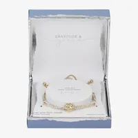 Gratitude & Grace Paw Print Cubic Zirconia Pure Silver Over Brass 9 3/4 Inch Box Bolo Bracelet