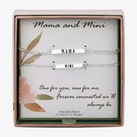 Sparkle Allure Mama & Mini 2-pc. Pure Silver Over Brass 7 Inch Cable Bracelet Set