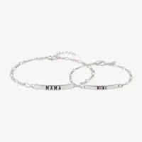 Sparkle Allure Mama & Mini 2-pc. Pure Silver Over Brass 7 Inch Cable Bracelet Set