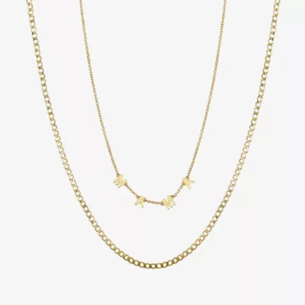 Sparkle Allure Mama 2-pc. 14K Gold Over Brass 18 Inch Cable Necklace Set