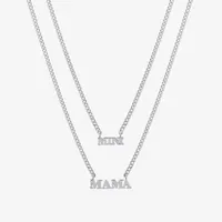Sparkle Allure Mama & Mini 2-pc. Pure Silver Over Brass 18 Inch Cable Necklace Set