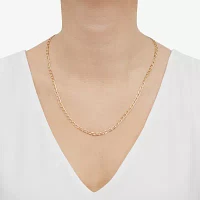 14K Gold 18 - 22 Inch Hollow Elongated Curb Chain Necklace