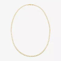 14K Gold 18 - 22 Inch Hollow Elongated Curb Chain Necklace