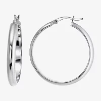 Sterling Silver 31mm Round Hoop Earrings