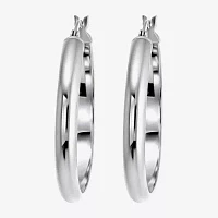 Sterling Silver 31mm Round Hoop Earrings