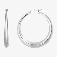 Sterling Silver 40mm Round Hoop Earrings