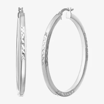 Sterling Silver 45mm Round Hoop Earrings