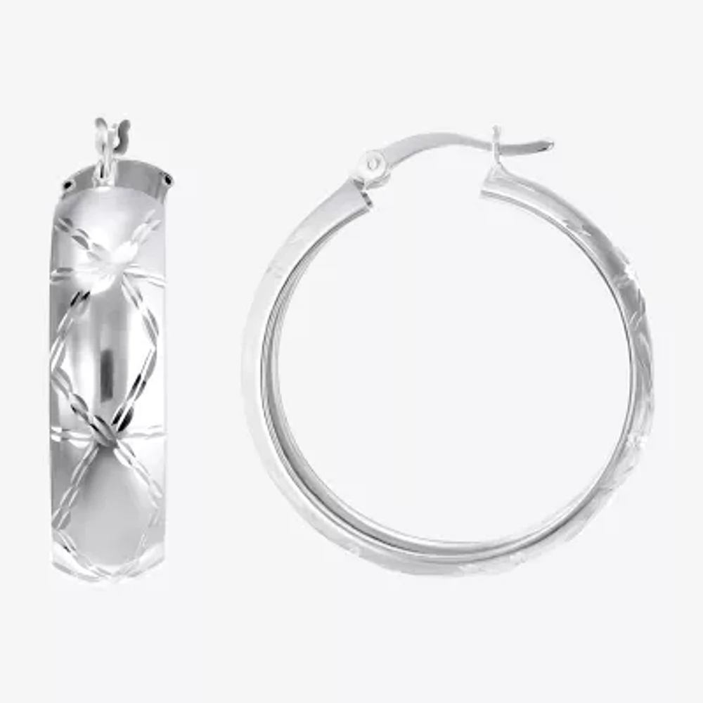 Sterling Silver 30mm Round Hoop Earrings