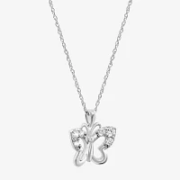 Diamonart Womens White Cubic Zirconia Sterling Silver Butterfly Pendant Necklace