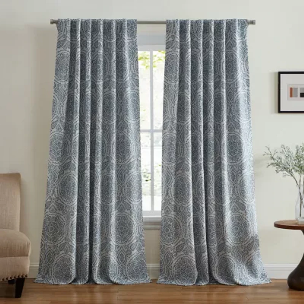 Elrene Home Fashions Giovanni Energy Saving Blackout Rod Pocket Back Tab Single Curtain Panel