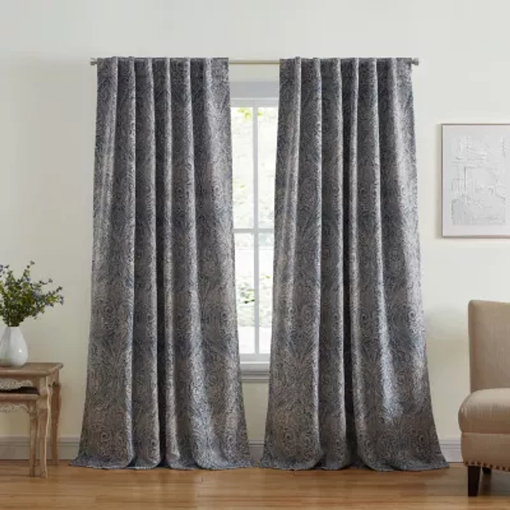 Elrene Home Fashions Vittoria Rod Pocket Back Tab Energy Saving Blackout Single Curtain Panels