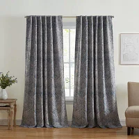 Elrene Home Fashions Vittoria Rod Pocket Back Tab Energy Saving Blackout Single Curtain Panels