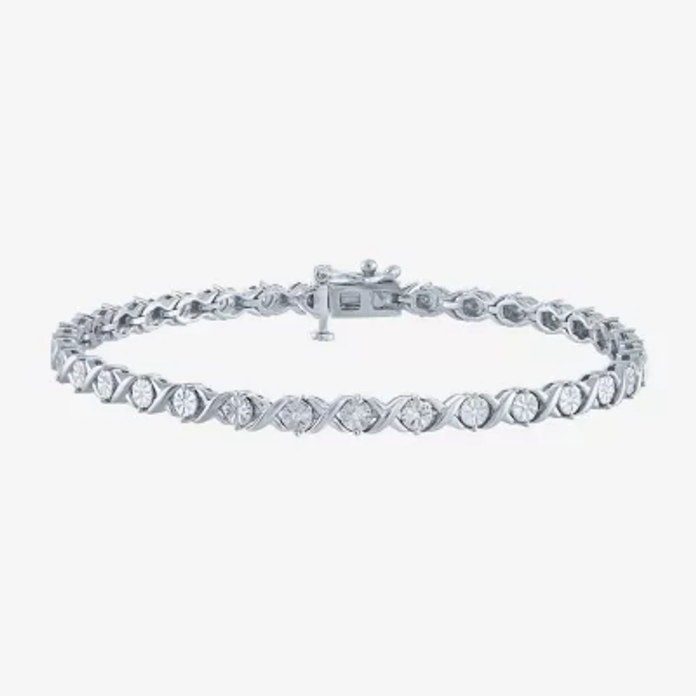 G-H / I1-I2) 1/ CT. T.W. Lab Grown White Diamond Sterling Silver Inch Tennis Bracelet